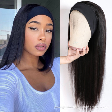 Wholesale Raw Indian Virgin Cuticle Aligned Straight Human Hair Headband Wigs None Lace Wig Human Hair For Black Women Vendor